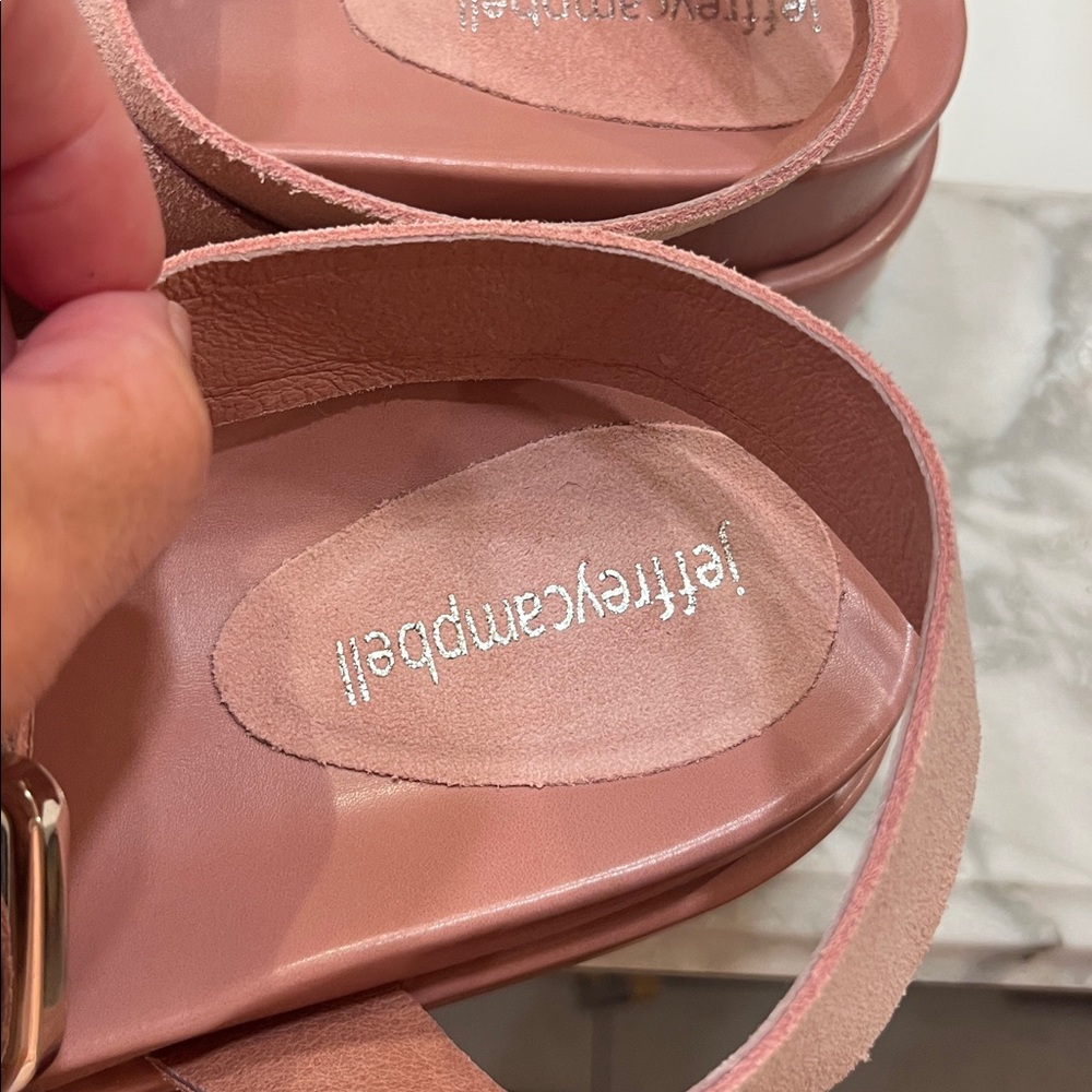 NWOT Free People x Jeffrey Campbell Getaway Footbed Suede Sandals - Picture 6 of 8